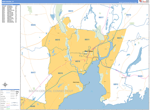 New Haven, CT Zip Code Map